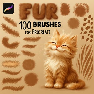 Procreate fur brushes, realistic animal hair brushes for iPad , Fur & feather brushes, Feather stamps, Fur brushset, Animal Procreate brush