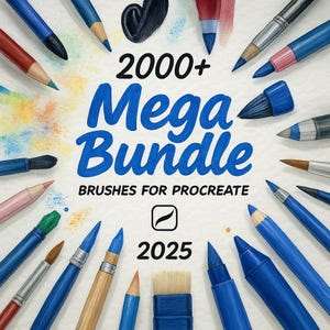2100+ Procreate Brushes - Mega Bundle For Procreate, Procreate Ink, All In One Brushes Procreate (Textures, Stamps, Brushes) - All Brushes