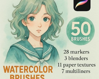 Pincéis de Marcador Realista Procreate - Kit de Pintura para iPad Procreate - Pincéis de Colorir - Pincel Estilo Copic - Textura de Papel Multiliner