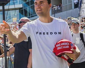 Charlie Kirk Signature Freedom T-Shirt : 25% Donated to TPUSA, Political Unisex Soft Style T shirt, MAGA, Remember Charlie Kirk