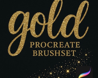 Ensemble de pinceaux Procreate dorés, Pinceaux scintillants Procreate, Pinceaux scintillants scintillants pour procréer, Tilley Glitter