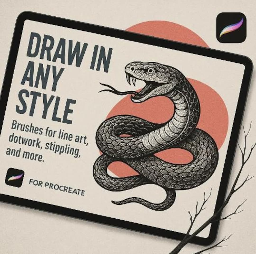 100+ Old School and Traditional Tattoo Brushes for Procreate, Stippling ...