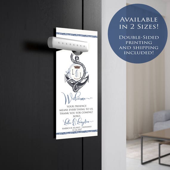 50 Nautical Monogrammed Wedding Door Hangers Etsy