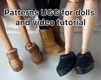 Mini UGG Boots for Barbie PDF Pattern + Video Tutorial | 1/6 Doll Shoes | Curvy & Standard Barbie | DIY Doll Boots Sewing Pattern