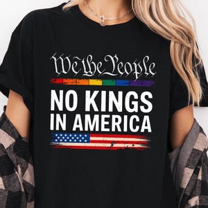 No Kings in America Tank Top, Comfort Colors Unisex Protest Shirt, Anti Trump Democracy Tee, Patriotic Liberal Gift, Anti MAGA Summer Shirt