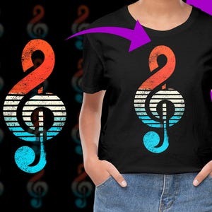 Retro Music Note Musician PNG, Free Commercial use, Instant Download