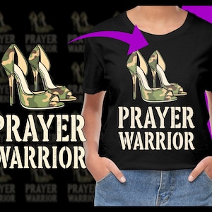 Prayer Warrior High Heels Christian Girl Faith PNG, Free Commercial use, Instant Download