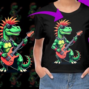 Rock and Roll T-Rex Guitar PNG, Free Commercial use, Instant Download