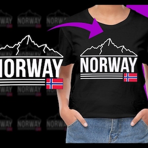 Norway Flag Mountain Vacation PNG, Free Commercial use, Instant Download