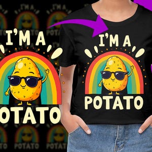 I&#39;m a Potato Halloween Costume funny PNG, Free Commercial use, Instant Download