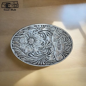 Retro Silver Flower Belt Buckle, Western Cowboy Belt Buckle,Zinc Alloy Belt Buckle,Removable Western Buckle,Gift For Her,Women's Belt Buckle