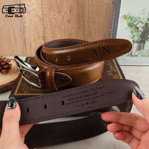 Personalized Leather Belt for Men, Engraved Leather Belt, Custom Men&#39;s Belt, Unique Father’s Day Gifts for Boyfriend, Stylish Gifts for Him
