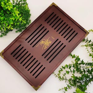 Wooden Tea Boat With Drainage - Handmade Wooden Tea table for GongFu ceremony - Wooden tea table for tea party Gift for tea lovers