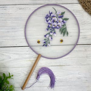 Ventaglio giapponese in seta fatto a mano, ventagli da sposa per eventi e celebrazioni, ventaglio tradizionale cinese, ventaglio rotondo per gli amanti dell&#39;hanfu orientale