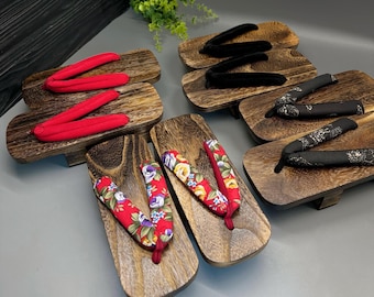 Vintage Japanese Geta Sandals: Wooden Cosplay Shoes, Taka Style