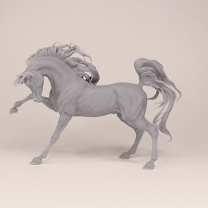 Arabian Stallion Raised Hoof - Unpainted 3D Printed Resin Model Horse - Breathtime