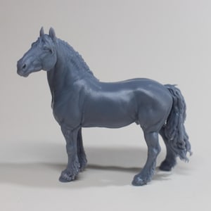 Draft Horse Stallion - Unpainted 3D Printed Resin Model Horse - Kristina Katunina