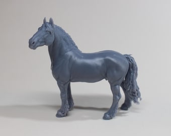 Draft Horse Stallion - Unpainted 3D Printed Resin Model Horse - Kristina Katunina