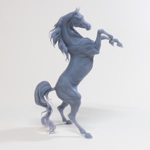 Rearing Arabian Stallion - Unpainted 3D Printed Resin Model Horse - Breathtime