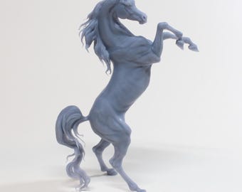 飼育中のアラビアの種牡馬 - 未塗装の3Dプリント樹脂製馬モデル - Breathtime
