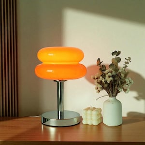 Stained Glass Macaron Table Lamp: Modern LED Bedside Light