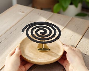 Mini Metal Sailboat Incense Holder: Wooden Ash Catcher Plate