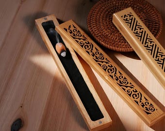 Vintage Wooden Incense Holder: Handcrafted Ash Catcher, Aromatherapy Gift