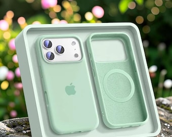 Funda de silicona MagSafe para iPhone 17, 16, 15, 14, 13 y 12 Pro Max. Protección de lente.