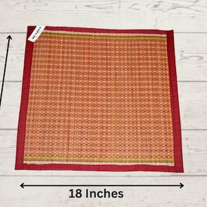 Handwoven Madurkathi Grass Pooja Aasan: Hindu Ritual Mat, Meditation Altar