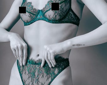 Transparent forest green lingerie, sheer bra lingerie, lingerie sets sheer see through, custom ladies lingerie, sexy sheer erotic lingerie