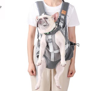 Sac à dos respirant mains libres pour chien - Sac de voyage réglable avec pattes ouvertes pour petits chiens, randonnée et vélo