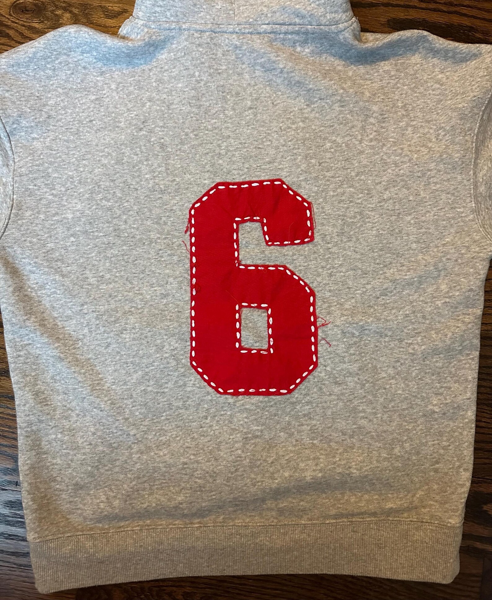 Baby Boy Numbers Embroidered Pattern Solid Hoodies With Pocket