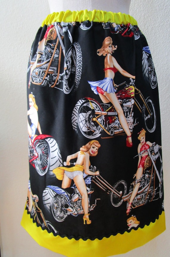 【EEUN】Spring Biker Skirt Hot Girls on Motorcycle Bikes Knee Length Skirt by Alexander