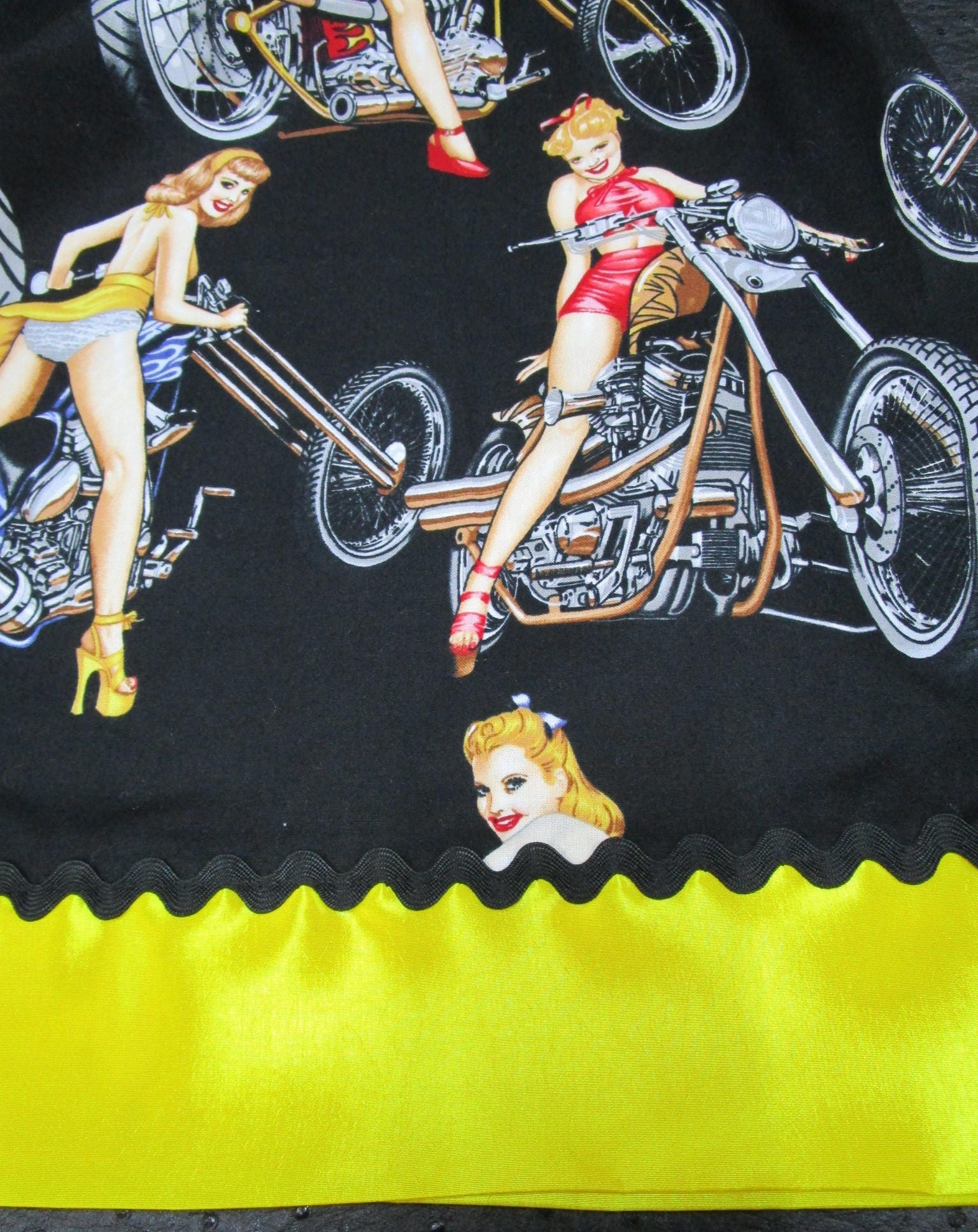 Hot Girls on Motorcycle Bikes Knee Length Skirt by Alexander