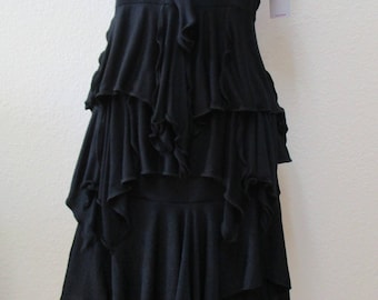 Black Polyester Skirt with 2 layers plus made in USA (v43)