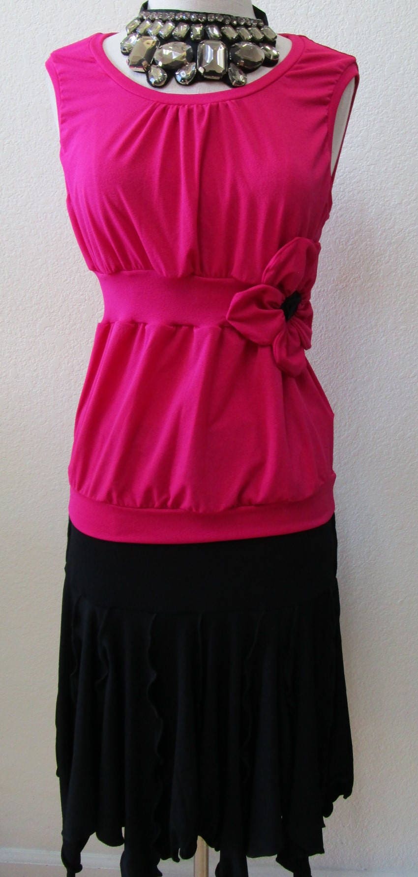 Rose Pink Gathered Top With Pant
