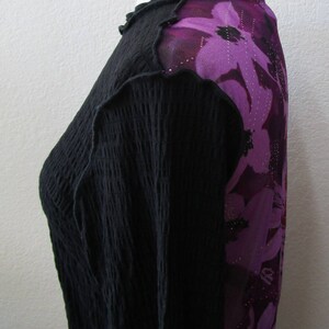 Black color tunic top with ruffled edging plus made in USA V162 image 5