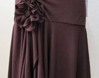 Brown skirt or tube dress with rose decoration plus made in USA (v70)