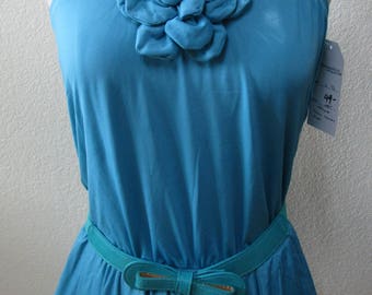 Turquoise Color with Three Layers Tube Dress plus made in USA (v77)