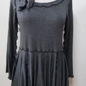 dark gray color long sleeve top with separate belt plus made in USA. vn107 image 1