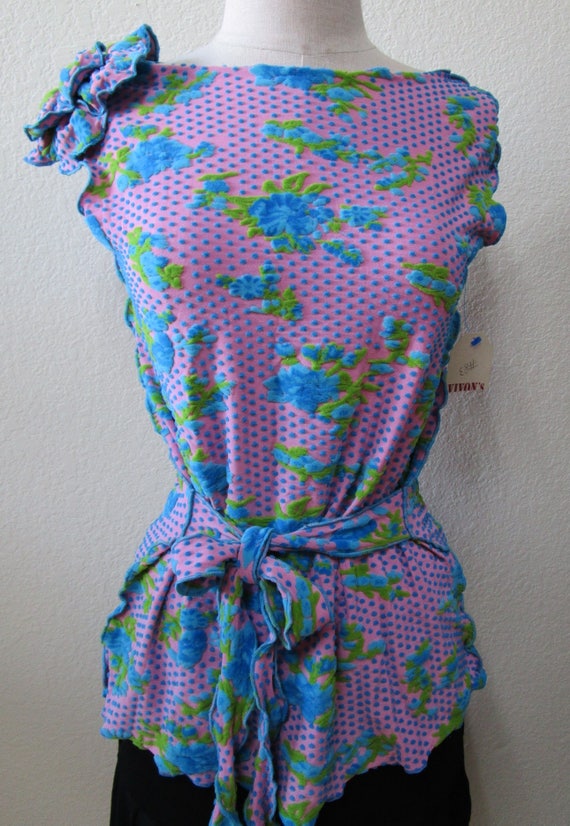 Velvet Floral Burnout Tank Top With Rose Decoration And Built Etsy