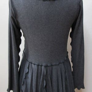 dark gray color long sleeve top with separate belt plus made in USA. vn107 image 5