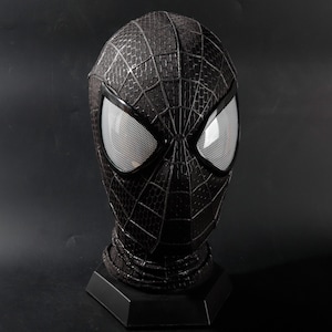 Black The Amazing Spider-Man 2 Mask,with 3D printed face shell and magnetic lenses