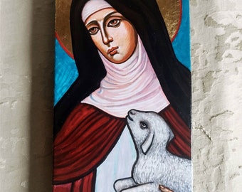 Saint Colette icon, Fertility Prayer, Prayer for Conception Patron Saint, Original icon