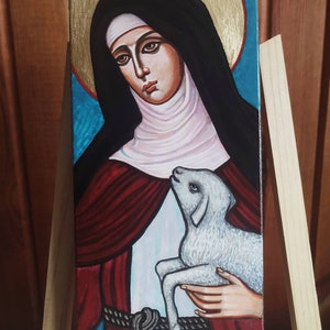 Saint Colette icon, Fertility Prayer, Prayer for Conception Patron Saint, Original icon image 3
