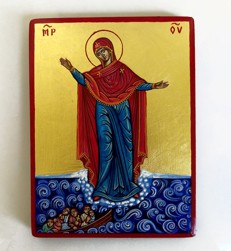 Stella Maris Our Lady Star of the Sea, original icon 8/10 inches image 3