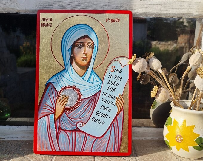 St. Miriam Saint Miriam - Handpainted Orthodox Icon 8 by 12 Inches - Etsy