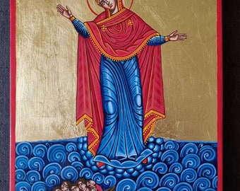 Stella Maris Nostra Signora Stella del Mare, icona originale 12x7 pollici e altre dimensioni su richiesta, realizzata su ordinazione