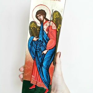 Archangel Michael,  Handpainted Icon Gift , 3x11 1/2 inches