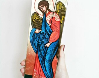Archangel Michael,  Handpainted Icon Gift , 3x11 1/2 inches